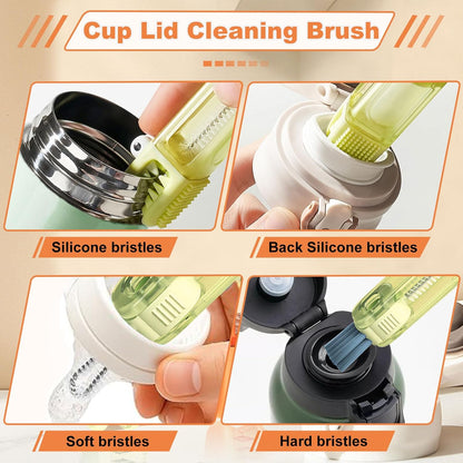 3 in 1 Cup Lid Cleaning Brush, Portable Gap Cleaner Brush - Multifunctional Bottle Cleaning Brush for Bottle Gap/Tight Spaces/Travel Bottle Lid, Home Kitchen Crevice Brush Tools, 3 PCS