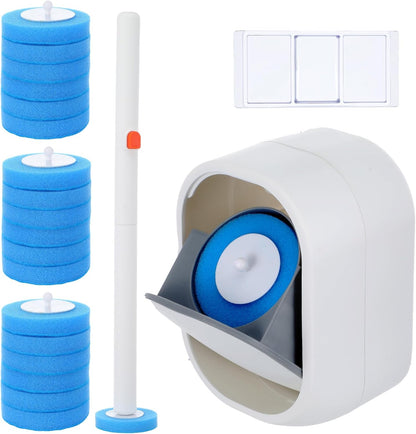 Disposable Toilet Brush Toilet Bowl Cleaner Wall Mounted Toliet Wand Kit with Holder Toilets Cleanings Stick Cleaning Supplies 42 Refills Pads for Cleaning and Hygienic Bathroom Maintenance