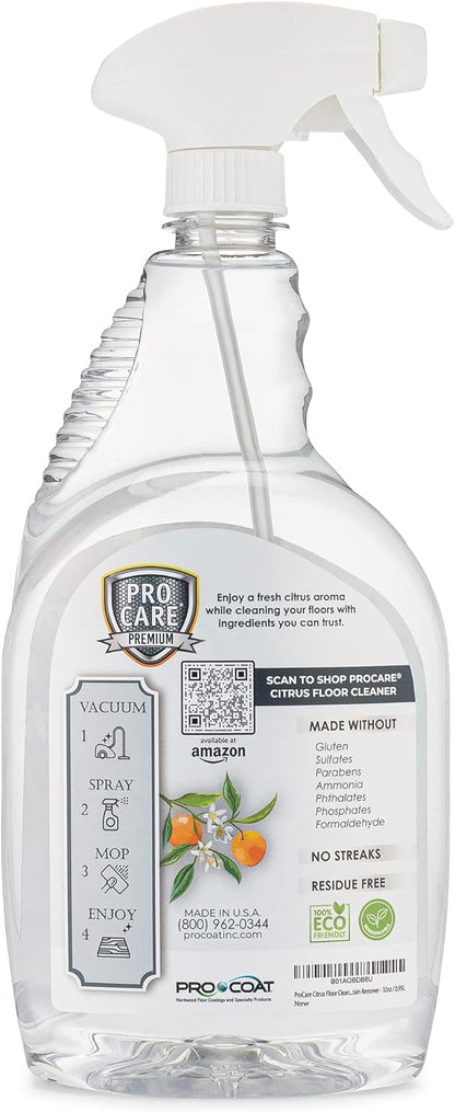 ProCare Floor Cleaner (Made in USA) | Tile, Stone, Laminate, Vinyl & Natural Wood Floor Cleaner for Mopping, Household Supplies, Cleaning Solution with Citrus Aroma - 1 Gal (128 Fl Oz)