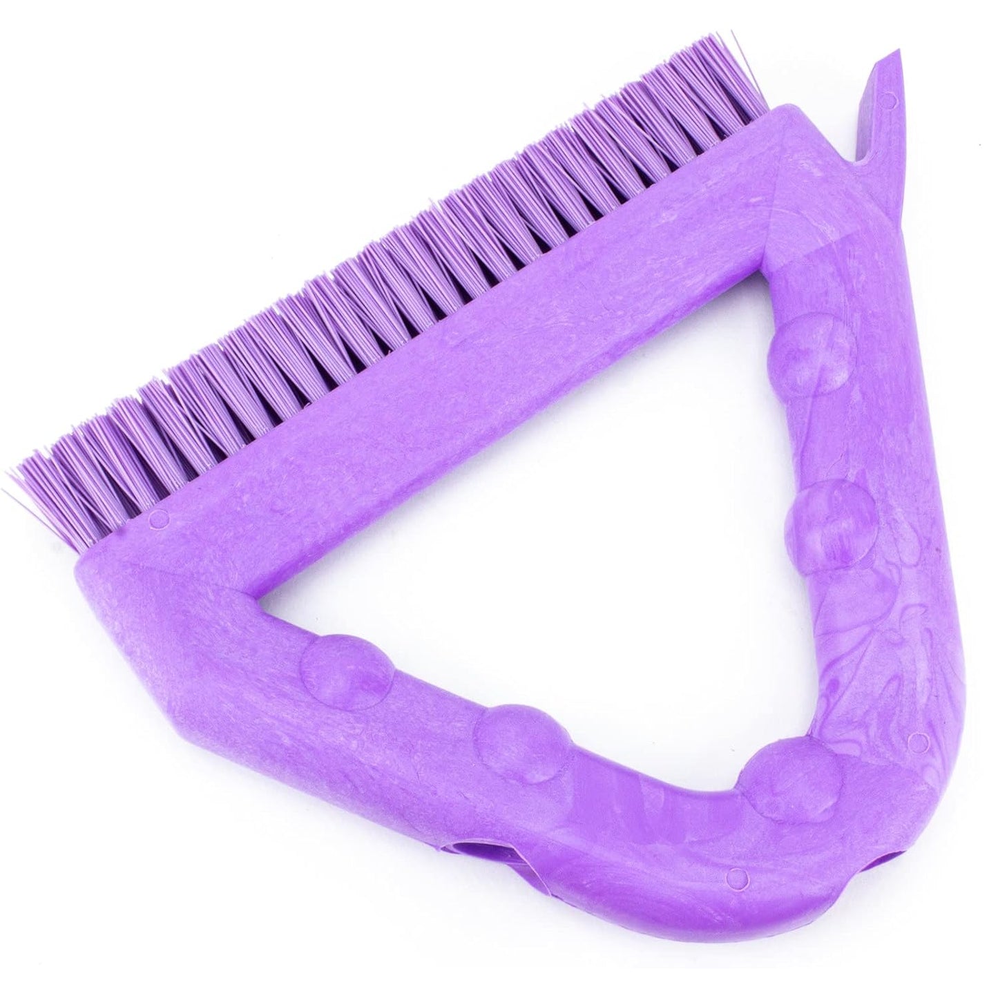 SPARTA Plastic Commercial Grout Brush, Triangle-Shaped Scrub Brush with Scraper and Two Threaded Holes for Attaching Handle (Sold Separately), 9 x 7 x 7 Inches, Gray
