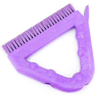 SPARTA Plastic Commercial Grout Brush, Triangle-Shaped Scrub Brush with Scraper and Two Threaded Holes for Attaching Handle (Sold Separately), 9 x 7 x 7 Inches, Gray