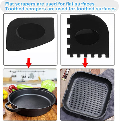 Onewly Cast Iron Scrubber and Scraper, Chain Mail Scrubber Cast Iron for Cleaning Dishes, Stock Pots, Pans, Griddles, Grills, Dish Scouring Pads