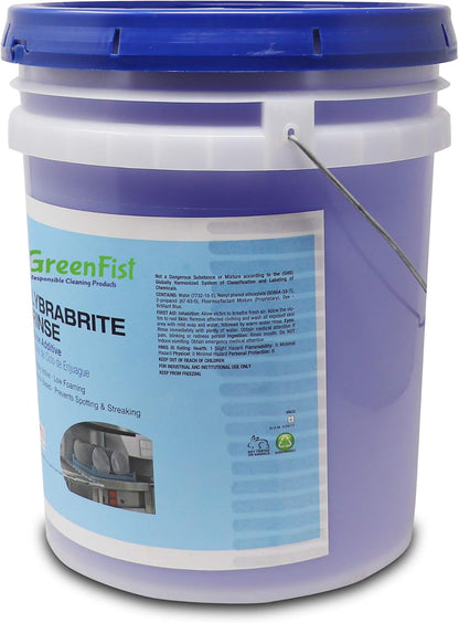 Lybrabrite Commercial Dishwasher Rinse Additive Aid & Agent [Ready-to-Use] For Industrial Machines (5 Gallon Pail)