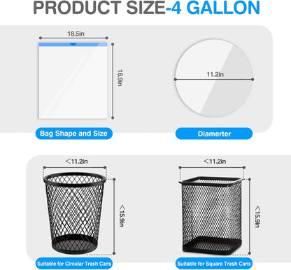 Charmount Small Trash Bags 4 Gallon, 200 Count Drawstring Mini Garbage Bags, Plastic Trash Can Liners for Bathroom Accessories, Bedroom, Dorm Room Essentials, Office