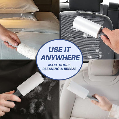 Lint Rollers for Pet Hair Extra Sticky, 600 Sheets Value Set Lint Roller with 2 Upgraded Handles, 6 Rollers Portable Pet Lint Remover for Clothes, Furniture, Carpet, Dog & Cat Hair Removal