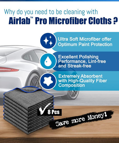 Glass Polishing Cloth Streak Free Miracle Cleaning Cloth Lint Free Microfiber Cleaning Rags for Glasses Kitchen Dish Mirrors Easy Clean, Pack of 6, 12" x 12"