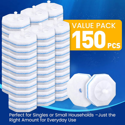 Toilet Cleaner Refill Pads, Disposable Toilet Bowl Cleaner Refill for Toilet Cleaner Wand, Single-Use Hygienic Scrubber Heads, 20 Count