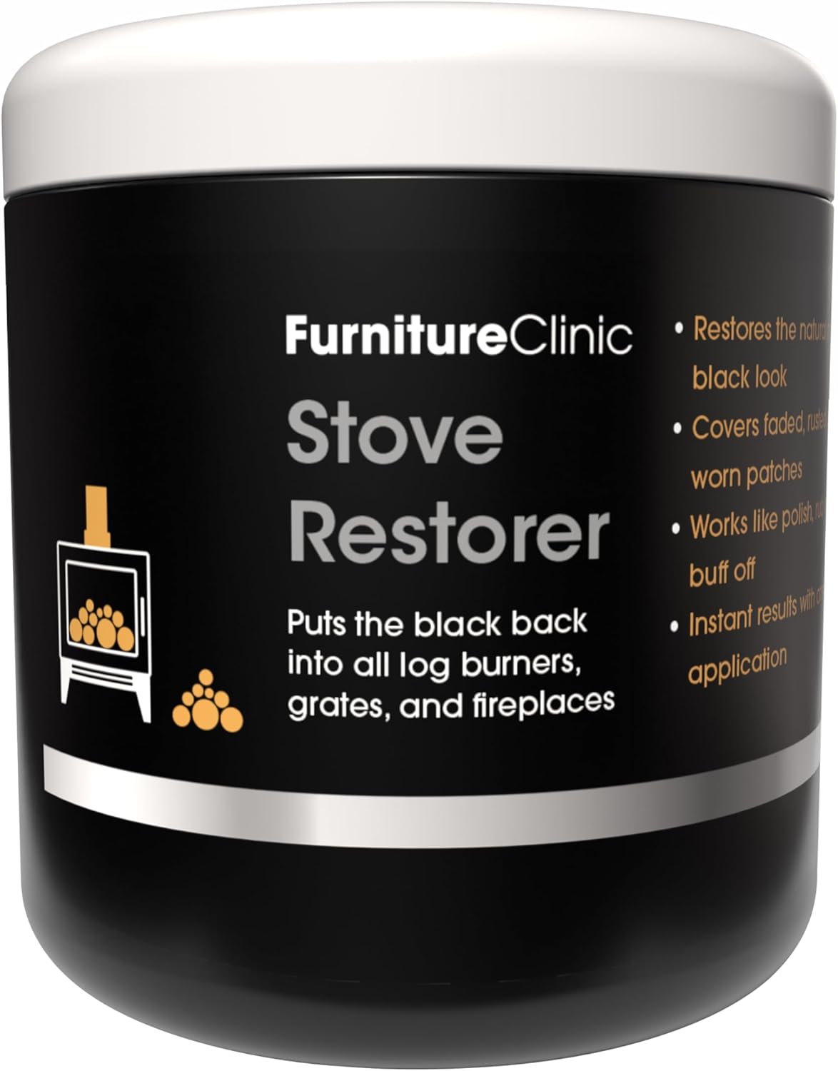 Furniture Clinic Stove Glass & Metal Cleaner - For Log Burner and Fireplace Glass Doors - Removes Soot, Dirt & Ash - Instant Results - 500ml / 17oz
