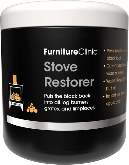 Furniture Clinic Stove Glass & Metal Cleaner - For Log Burner and Fireplace Glass Doors - Removes Soot, Dirt & Ash - Instant Results - 500ml / 17oz