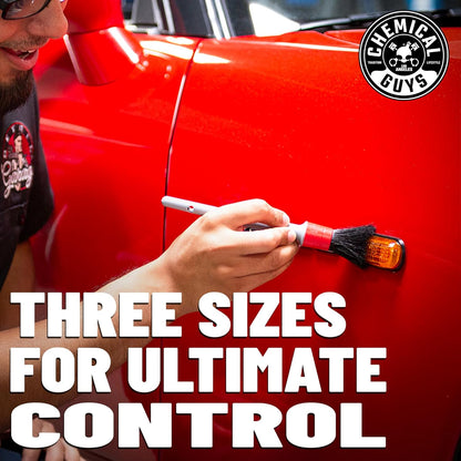 Chemical Guys Boars Hair Detailing Brush - Gentle Scratch-Free Cleaning for Wheels, Grilles, Emblems, and Interior Surfaces - Versatile Multi-Purpose Auto Detailing Brush for Deep Cleaning - Acc_S90