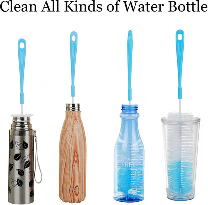 3-Pack Long Bottle Cleaning Brush for Narrow Neck Beer, Wine, Flask, Thermos, Sportwell, Pitcher, Brewing Bottle Cleaner, 16 Inches