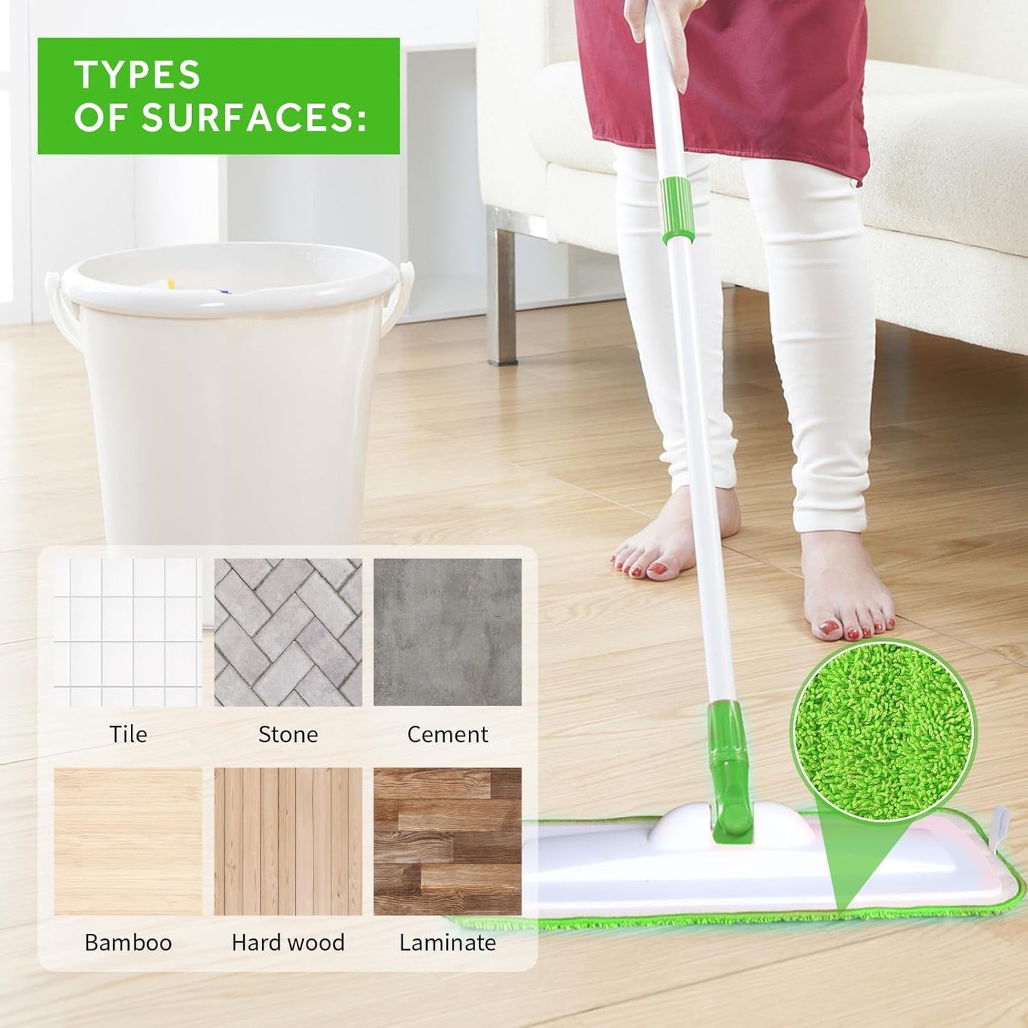 16.5 inch Mop Pads Refills, 3 Pack Microfiber Reusable Replacement Mop Pads Flat Replacements Heads for Wet Or Dry Floor Cleaning and Scrubbing, Grey Tassel Cloth