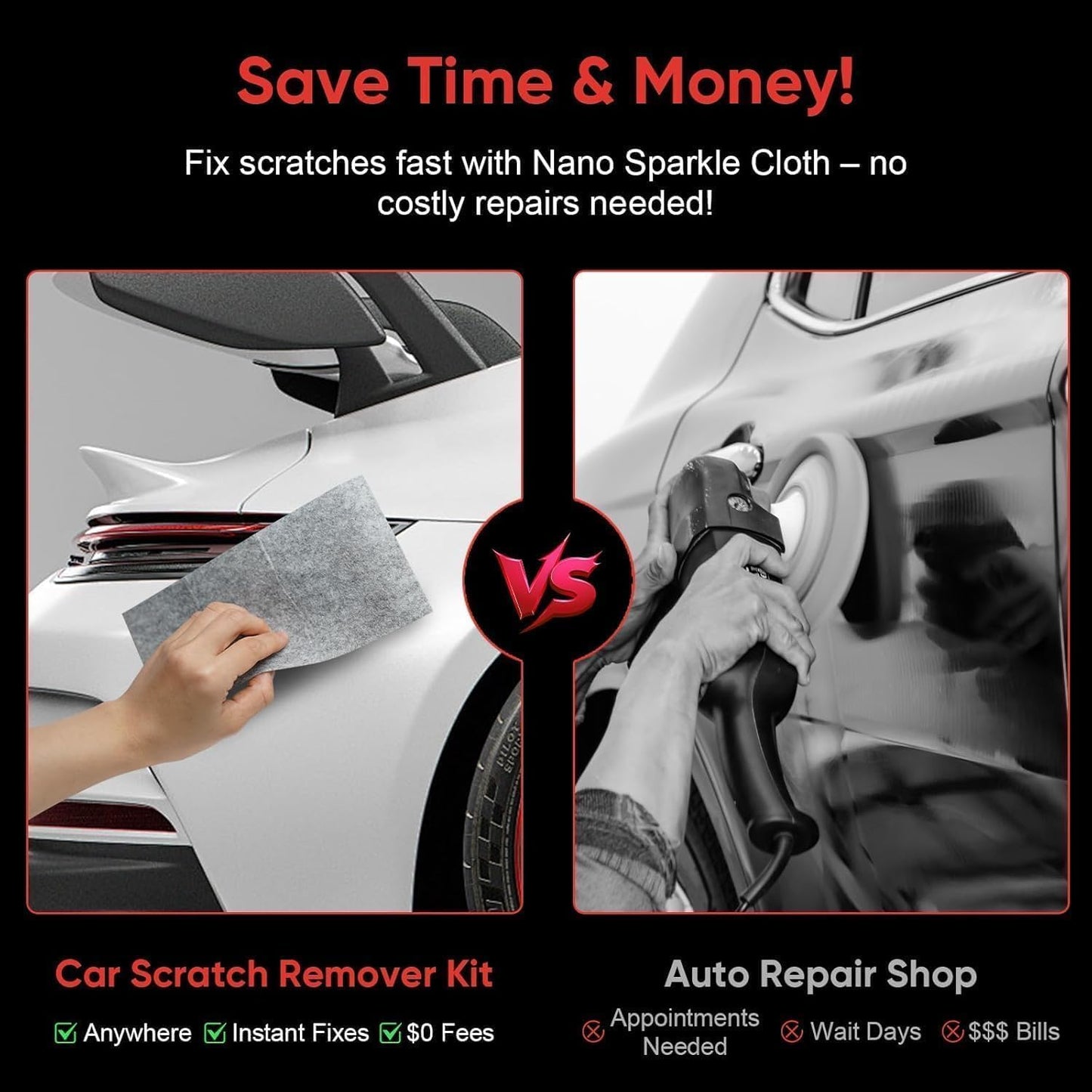 Car Scratch Removal Wax - 2026 Upgrade Scratch Remover for Vehicles, Magic Wipes Cleaning Cloth Car Scratch Repair Paste, Scuff Repair Polishing Wax Kit for Deep Scratch Repair