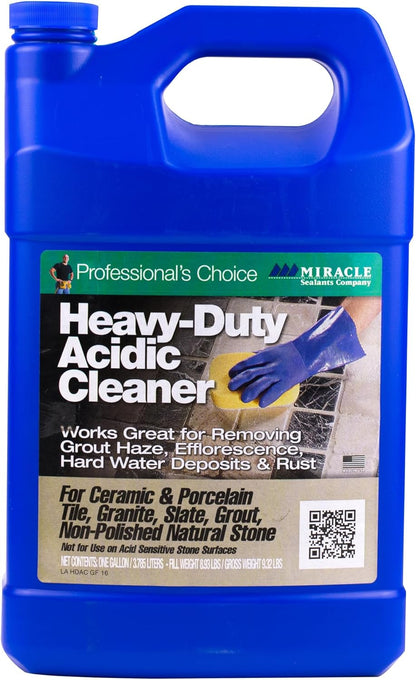 Miracle Sealants Heavy-Duty Acidic Cleaner for Tile & Stone, Grout Haze, Rust Stain & Efflorescence Remover, Quart