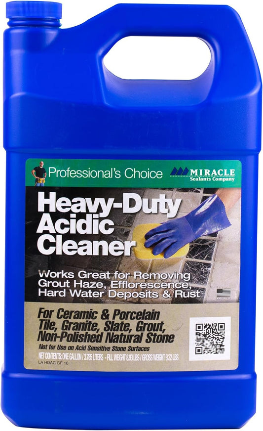 Miracle Sealants Heavy-Duty Acidic Cleaner for Tile & Stone, Grout Haze, Rust Stain & Efflorescence Remover, Quart