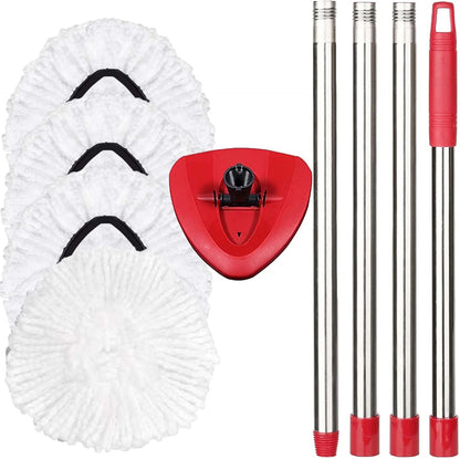 4 Pack Spin Mop Replacement Head Mop Refill Compatible with Oceda Triangle Swivel Mops Microfiber Swivel Mop Refill,Deep Clean,Machine Washable and Easy to Replace