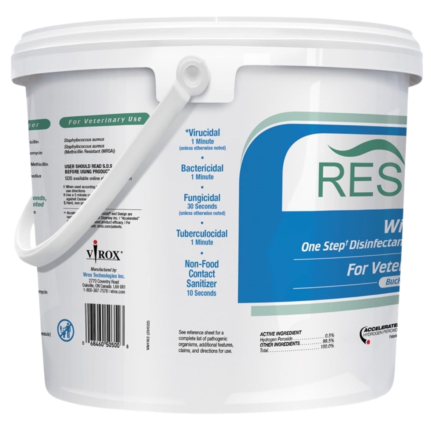 REScue One-Step Disinfectant Cleaner & Deodorizer Wipes for Vet Use – Cleaner for Kennels, Litter Boxes, Vet Offices, Pet Grooming Surfaces, Pet Items – Wipes Canister, 160-Count (Pack of 1)