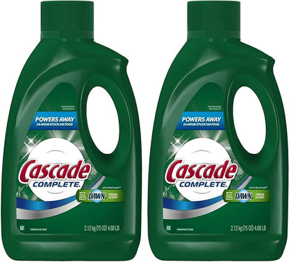 Cascade Complete Dishwasher Detergent Liquid Gel, Dish Detergent, Dishwasher Soap, Citrus, 75oz