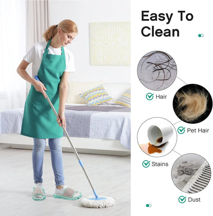 Jecery 2 Pairs Microfiber Cleaning Mop Slippers for Floor Cleaning House Mop Shoes Men and Women Washable Unisex Dusting Slippers Dirt Tool Supplies(Medium,Gray)