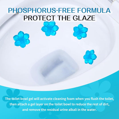 YUCO Toilet Gel Stamps Floral Shaped Toilet Bowl Cleaner Gel, Helps to Clean the Toilet, Preventing Urine Stains and Limescale Keeping it Fresh and Clean(Pack of 1, Ocean)