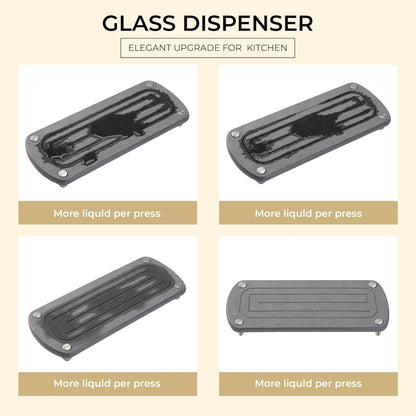 [Luxury] Kitchen Soap Dispenser Set - 16OZ Amber Glass Bottle, Stainless Steel Pump, Instant Dry Tray, Waterproof Labels, Non-Slip Silicone Pad, and Dish Brush | Upgrade for Your Kitchen and Bathroom