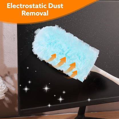 30PCS Disposable Dusters Refills Compatible with Swiffer,180 Degree Electrostatic Disposable Replacement Head for Home,Office,Ceiling Fans,Blinds and Furniture Dusting