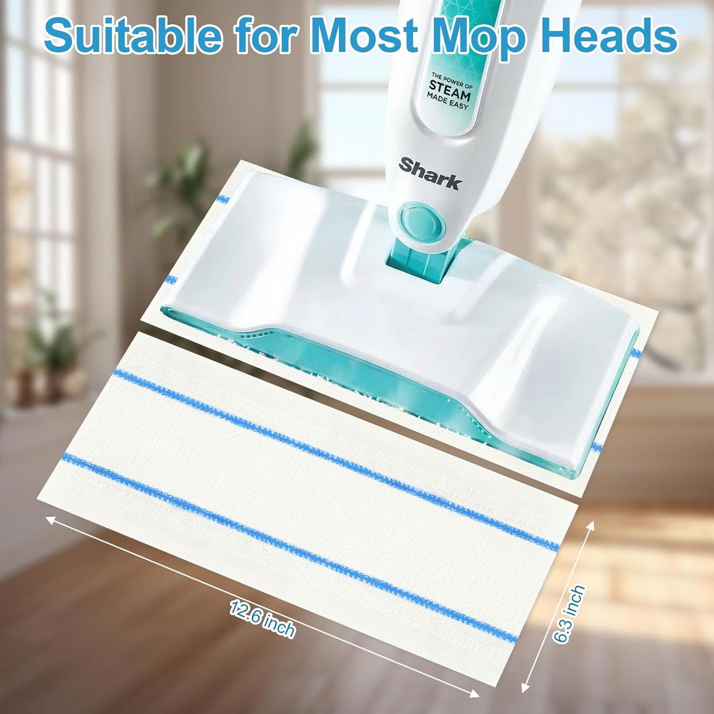 Flammi Semi-Disposable Microfiber Mop Pads Compatible with Shark S1000 S1000A S3250 S3251 S3101 SK410 SK435CO SK460 SK140 SK141, 16 Pack