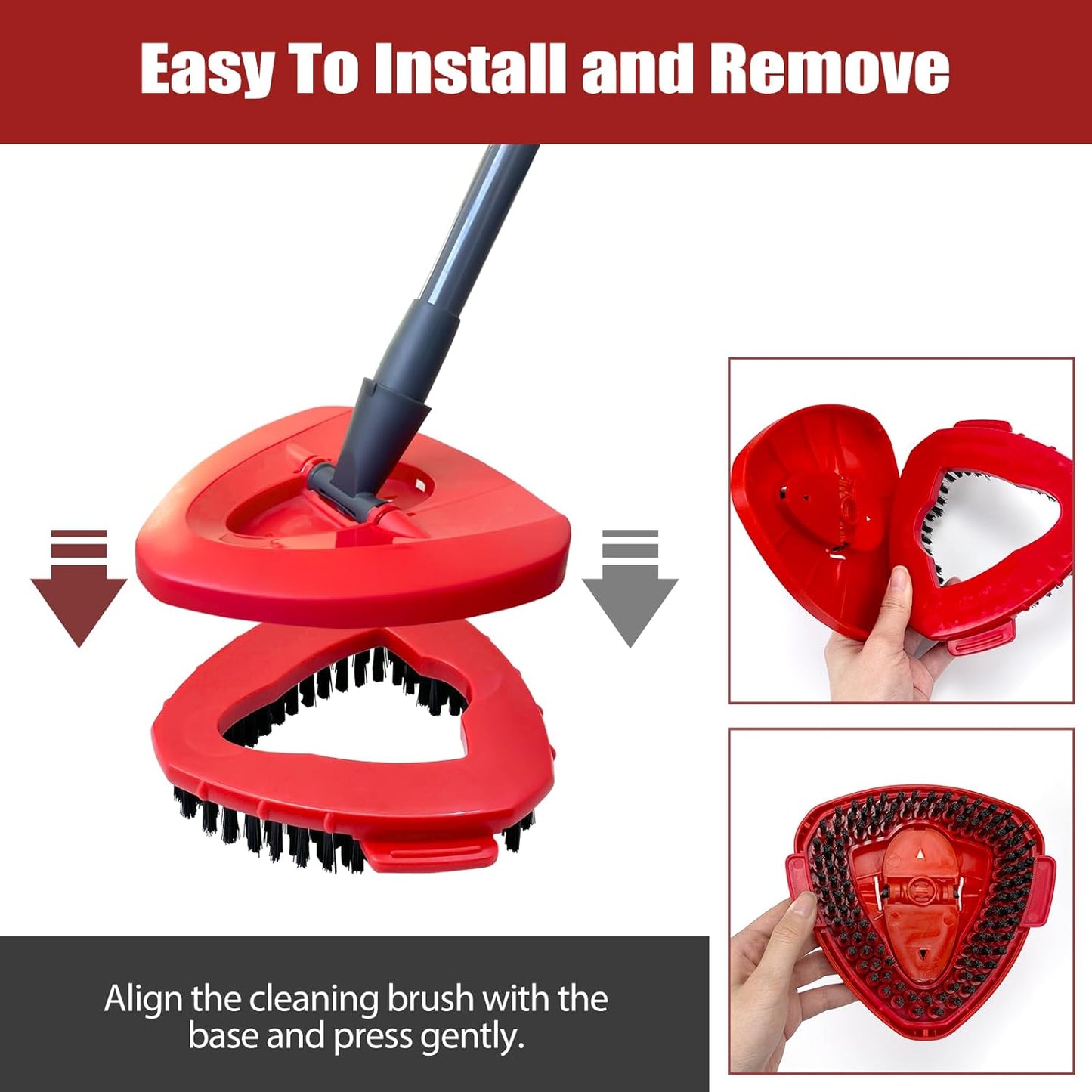Scrub Brush, 2 Pack Spin Scrub Brush Replacement Head, Stiff Bristle Cleaning Brush for Kitchen Bathroom and Various Hard Surfaces