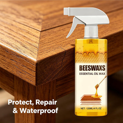 Beeswax Wood Polish Spray, Natural Beeswax Repairing and Care Spray, Bees Wax Furniture Polish and Cleaner, Deep Cleaning Bees Wax for Hardwood Floors & Kitchen Cabinets, Restores Natural Gloss (1Pcs)