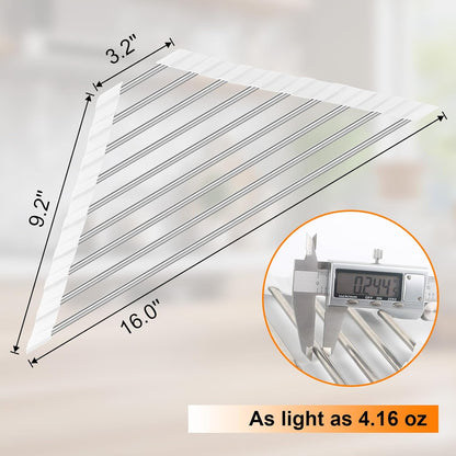 Corner Sink Caddy Triangle Dish Drying Rack for Sink Corner, Sponge Holder Roll Up Dish Drying Rack Over The Sink, Stainless Steel Kitchen Sink Organizer Drainer Mat Sponge Caddy for Counter Storage