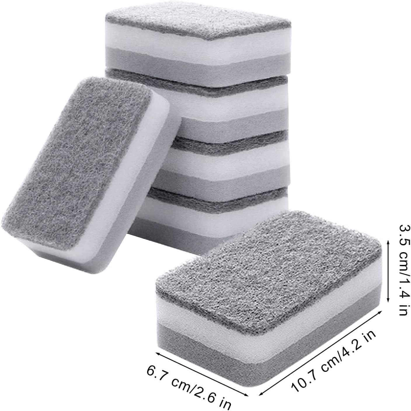Individually Wrapped Sponges 20 Pack Kitchen Dishwashing Sponge Bulk, Non Scratch Dishes Scouring Pad Dishcloth, Odor-Free Sponge Wipes for Household Cleaning Dishes Travel Apartments - Grey