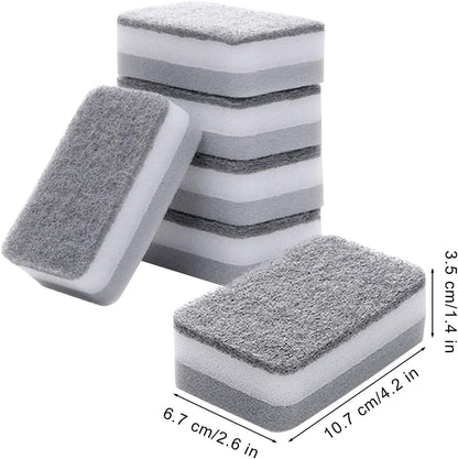Individually Wrapped Sponges 20 Pack Kitchen Dishwashing Sponge Bulk, Non Scratch Dishes Scouring Pad Dishcloth, Odor-Free Sponge Wipes for Household Cleaning Dishes Travel Apartments - Grey
