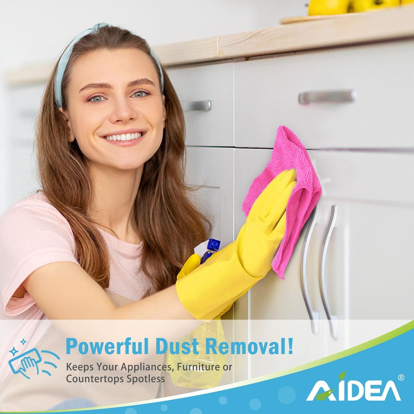 AIDEA Microfiber Cleaning Cloth-50PK, Soft Microfiber Towels for Cars, Absorbent Cleaning Rags, Lint-Free Streak-Free Wash Cloths for House, Kitchen, Window(12in.x12in)