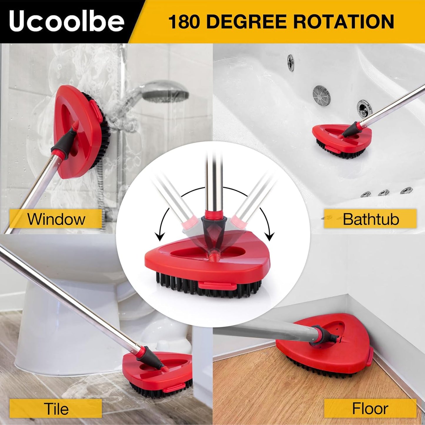 Spin Mop Scrub Brush for O-Cedar EasyWring 1 Tank System, Scrubber Brush Replacement Head with Stiff Bristle, Great for Bathroom, Kitchen, Pool, Glass and Tile Walls, No Include Mop Handle and Base