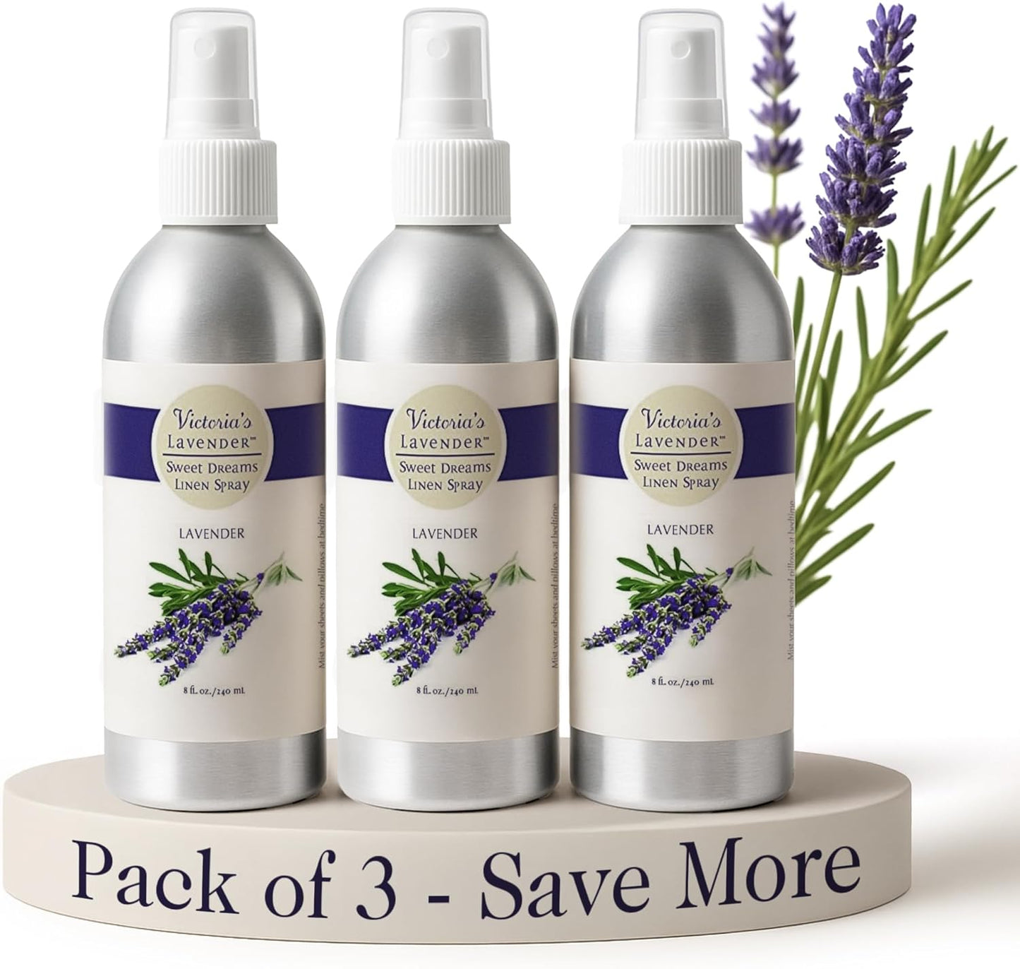 Victoria's Lavender Linen Spray - Aromatherapy Pillow Mist & Linen Spray for Bedding, Soothing Lavender Essential Oil Pure Blend for Bed & Pillows, Relaxing, Handmade in Oregon, Made in USA (8 oz)
