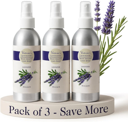 Victoria's Lavender Linen Spray - Aromatherapy Pillow Mist & Linen Spray for Bedding, Soothing Lavender Essential Oil Pure Blend for Bed & Pillows, Relaxing, Handmade in Oregon, Made in USA (8 oz)