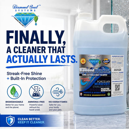 Made in the USA. Diamond Blue Repellent Wash Multi Surface. Cleans,Shine Best Cleaner for Glass, Granite, Countertops Wood & Stainless Steel. Direct from the Manufacturer 32oz Easy to use spray bottle