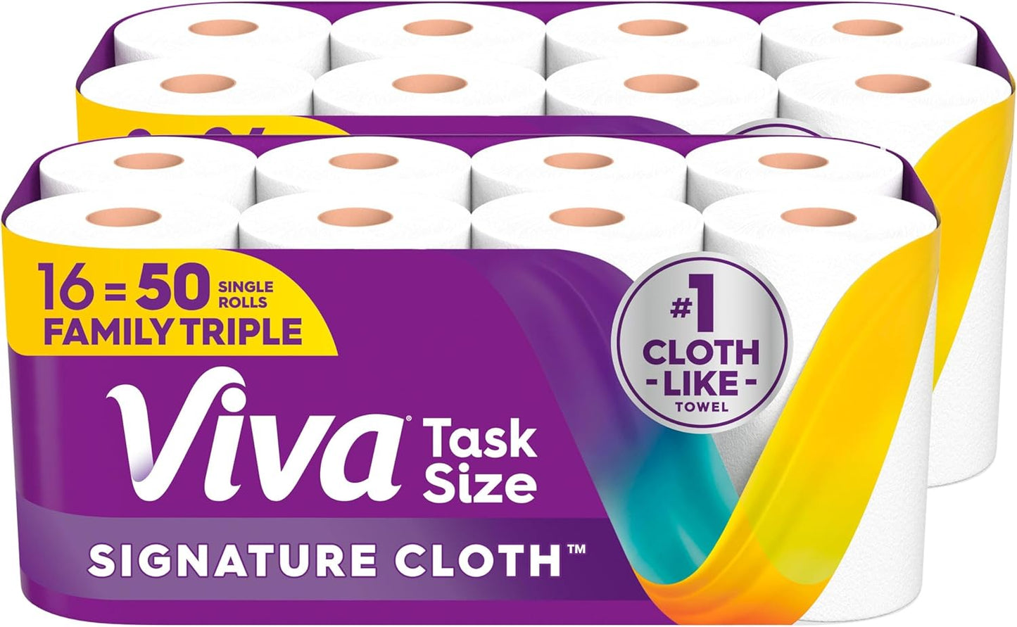 Viva Signature Cloth Paper Towels, Task Size, 8 Family Triple Rolls, 141 Sheets per Roll (Packaging May Vary)