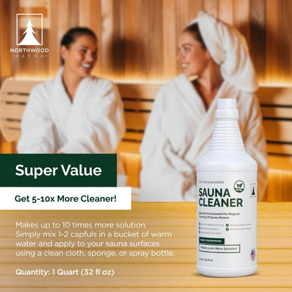 Northwood Sauna - Sauna Cleaner - Natural Wood Cleaner & Deodorizer - Ready-to-Use Spray - 1 Quart (32 Fl Oz)