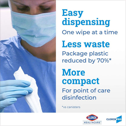 Clorox Healthcare Hydrogen Peroxide Cleaner Disinfectant Wipes, 12" x 11", Bucket, 185 Count (Package May Vary)
