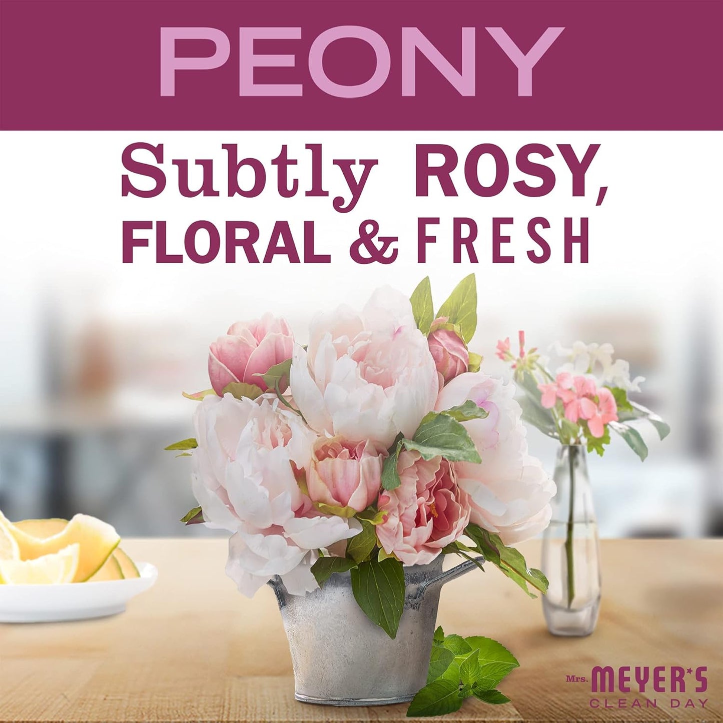 MRS. MEYER'S CLEAN DAY Multi-Surface Everyday Cleaner, Peony Scent, 16 Fl Oz Bottle - 3 Pack
