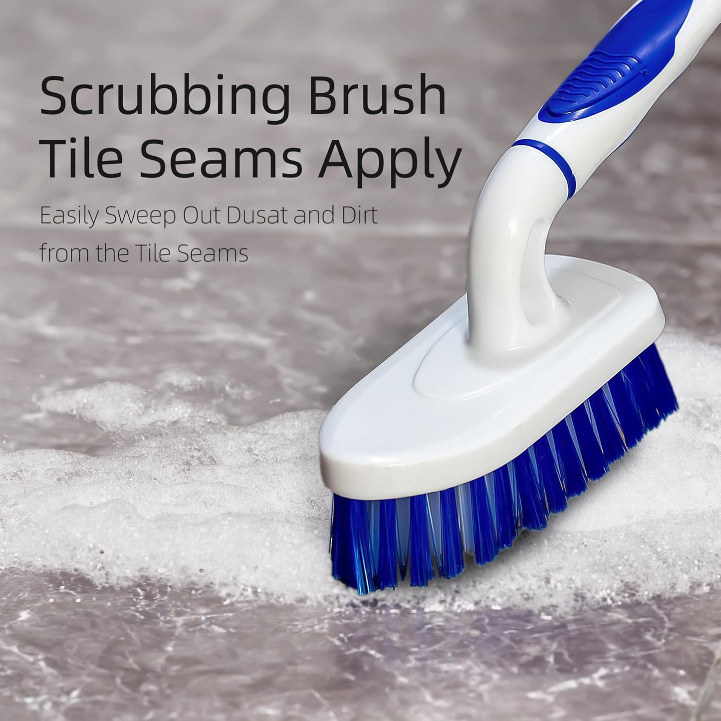 2-Pack Scrub Brush for Cleaning with Long Handle,Medium Firm Brush Bathroom Cleaning Supplies and Bathtub Cleaner and Shower Cleaning Brush,Multi-Scene Use for Kitchen or Carpet Brush,White&Green