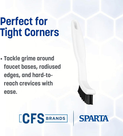 SPARTA Flo-Pac Grout Brush Crevice Brush, Detail Brush, Nylon, 8 Inches, White
