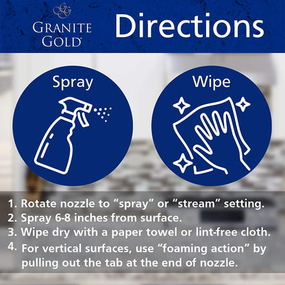 Granite Gold Daily Cleaner for Granite, Marble & Other Natural Stone & Quartz Surfaces, 32 Ounces