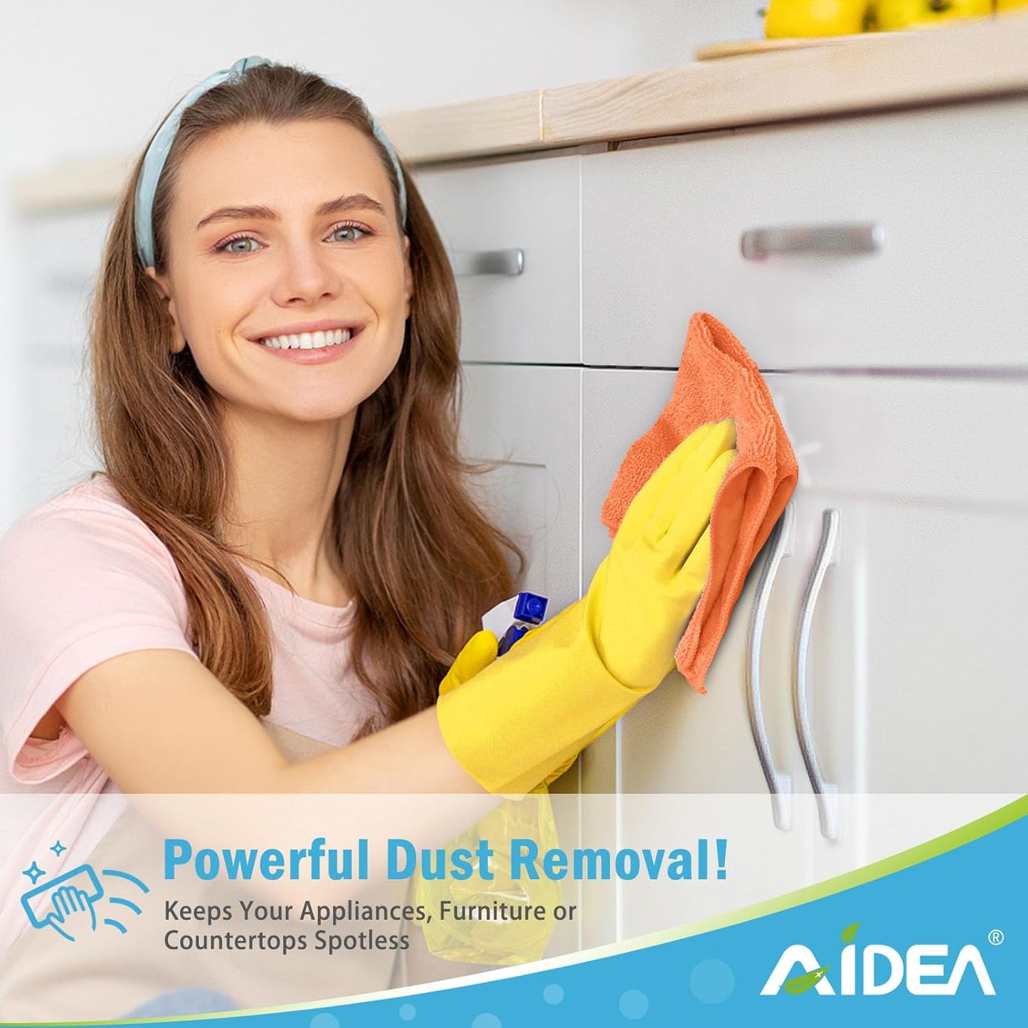 AIDEA Microfiber Cleaning Cloth-50PK, Soft Microfiber Towels for Cars, Absorbent Cleaning Rags, Lint-Free Streak-Free Wash Cloths for House, Kitchen, Window(12in.x12in)
