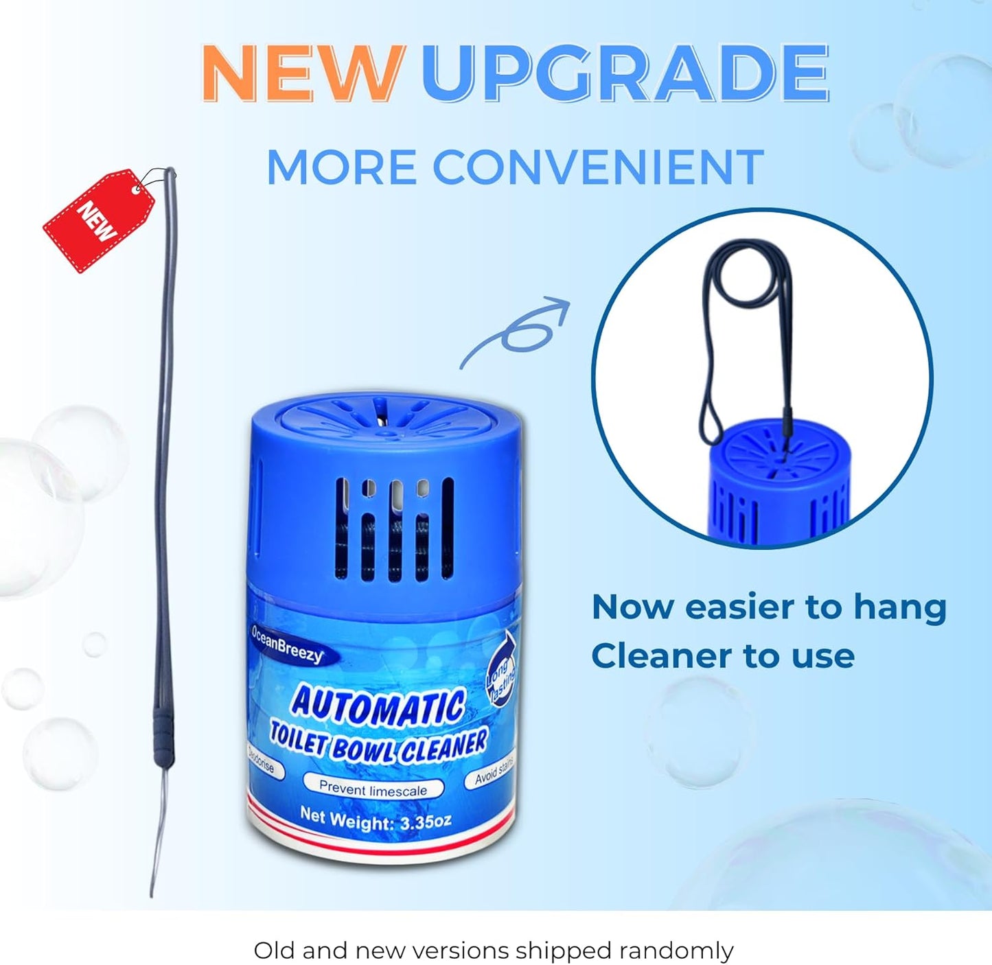 Automatic Toilet Bowl Cleaners Bottles, 3 Pack Long-Lasting Blue Toilet Cleaner Tablets, Septic Safe Toilet Tank Cleaner for Stain Prevention & Odor removal, Up to 3 Months each bottle