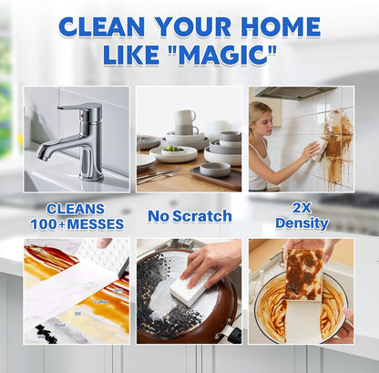 Glass Cooktop Cleaner Sponge, 10 Pack GRS Certified Stove Top Cleaner 2X Density Magic Melamine Sponge Eraser, Extra Durable & Long Lasting, for Kitchen Glass Marble Ceramics Top Daily Cleaning