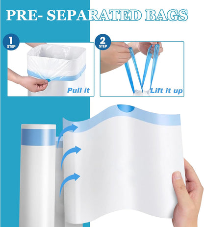 Charmount Small Trash Bags 4 Gallon, 200 Count Drawstring Mini Garbage Bags, Plastic Trash Can Liners for Bathroom Accessories, Bedroom, Dorm Room Essentials, Office