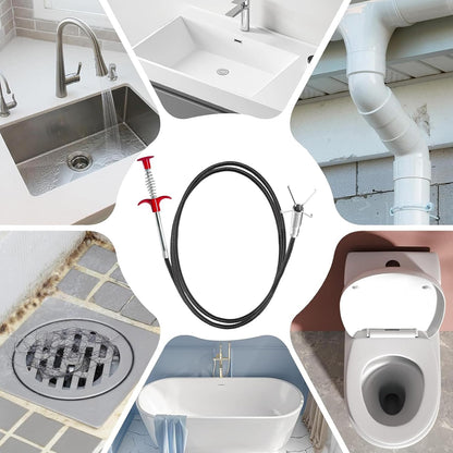 Drain Snake,61 Inch Hair Drain Clog Remover- Flexible Gutter Cleaning Tools for Home Sink, Bathroom Tub,Drain, Toilet, Tight Spaces