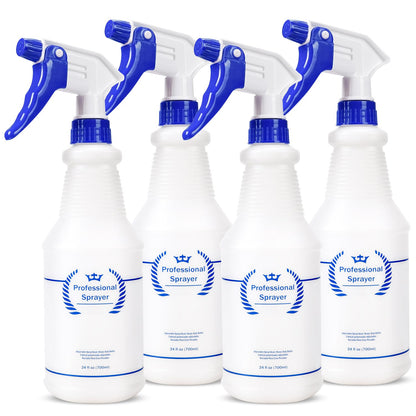 Plastic Spray Bottle, Empty Spray Bottles (2 Pack 24 Oz), All-Purpose Sprayer for Cleaning Solutions, Hair Spray, Bleach, Planting, BBQ, Mist & Stream Water Spraying Bottle with Adjustable Nozzle
